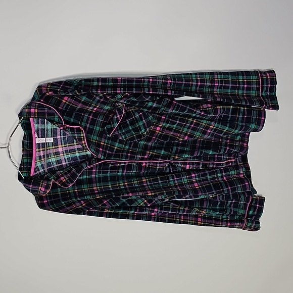 Joyspun XL green and pink plaid button down long sleeve shirt - Picture 3 of 7